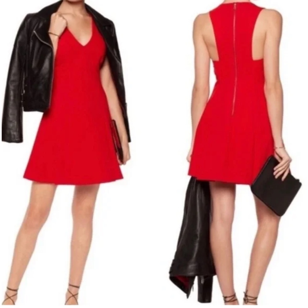 Alice&Olivia V Neck Size 4 Red Dress